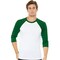 BELLA+CANVAS Three-Quarter Crewneck Baseball T-Shirt Raglan Sleeve Unisex Cotton Blend Casual Wear Athletic Style Tee